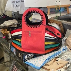 Genuine leather multicolor handbag